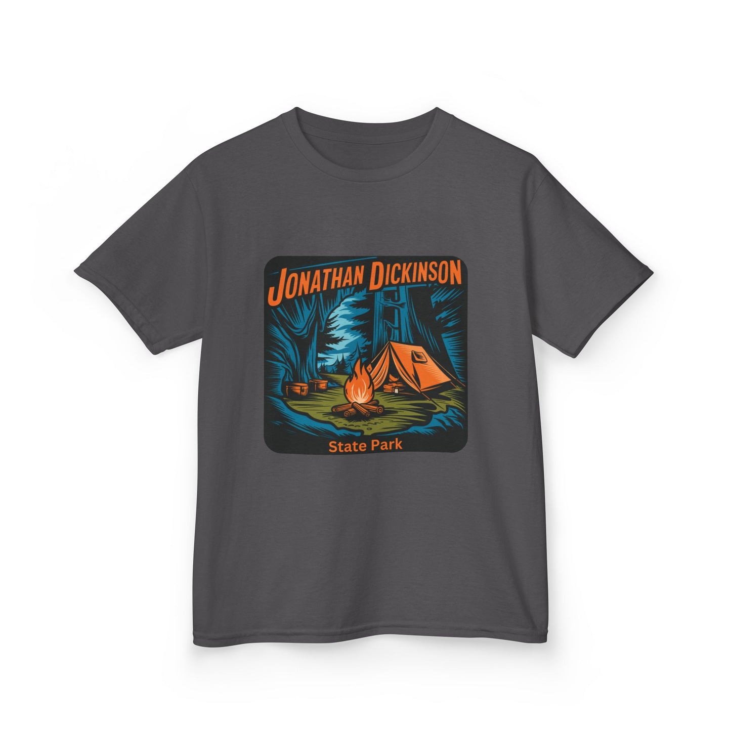 Kids Jonathan Dickinson State Park Camping T-Shirt – Florida Campfire Nature Youth Tee