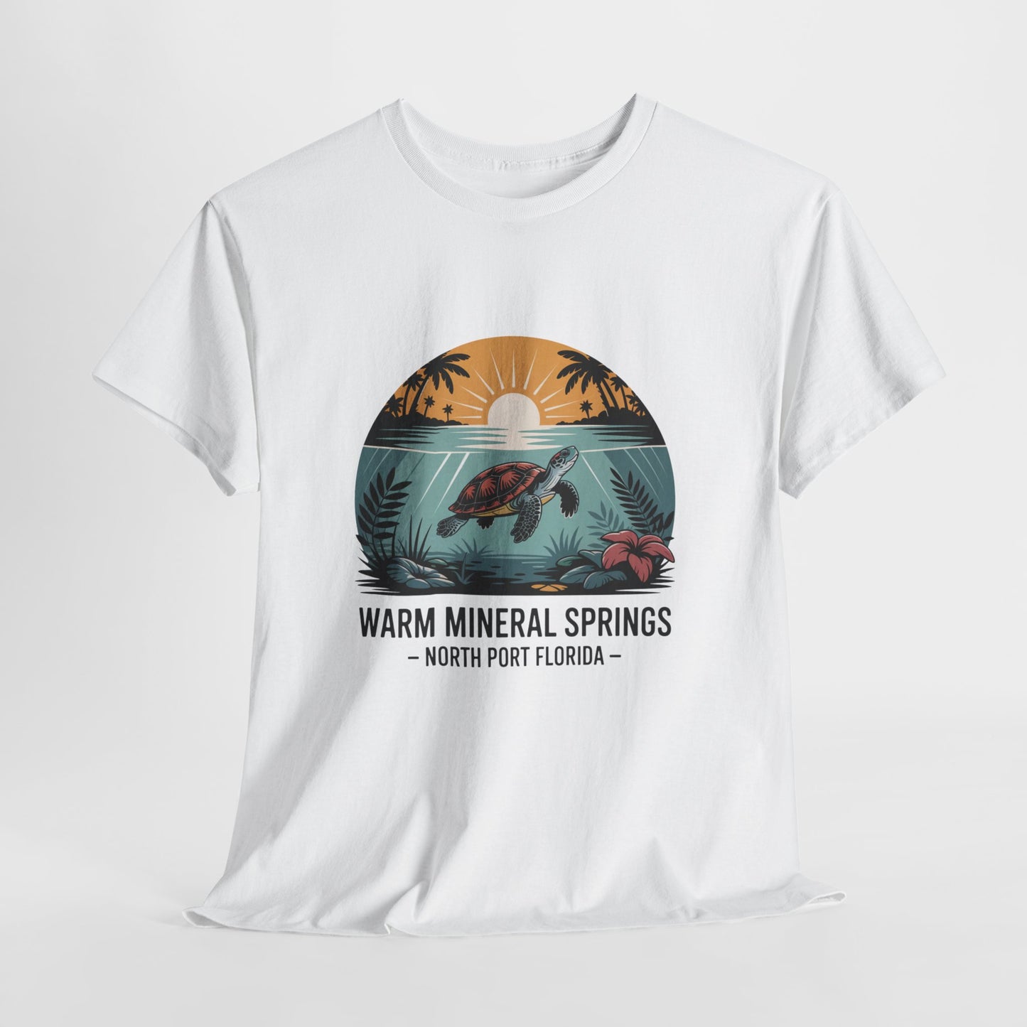 Warm Mineral Springs North Port Florida Sunset Turtle T-Shirt