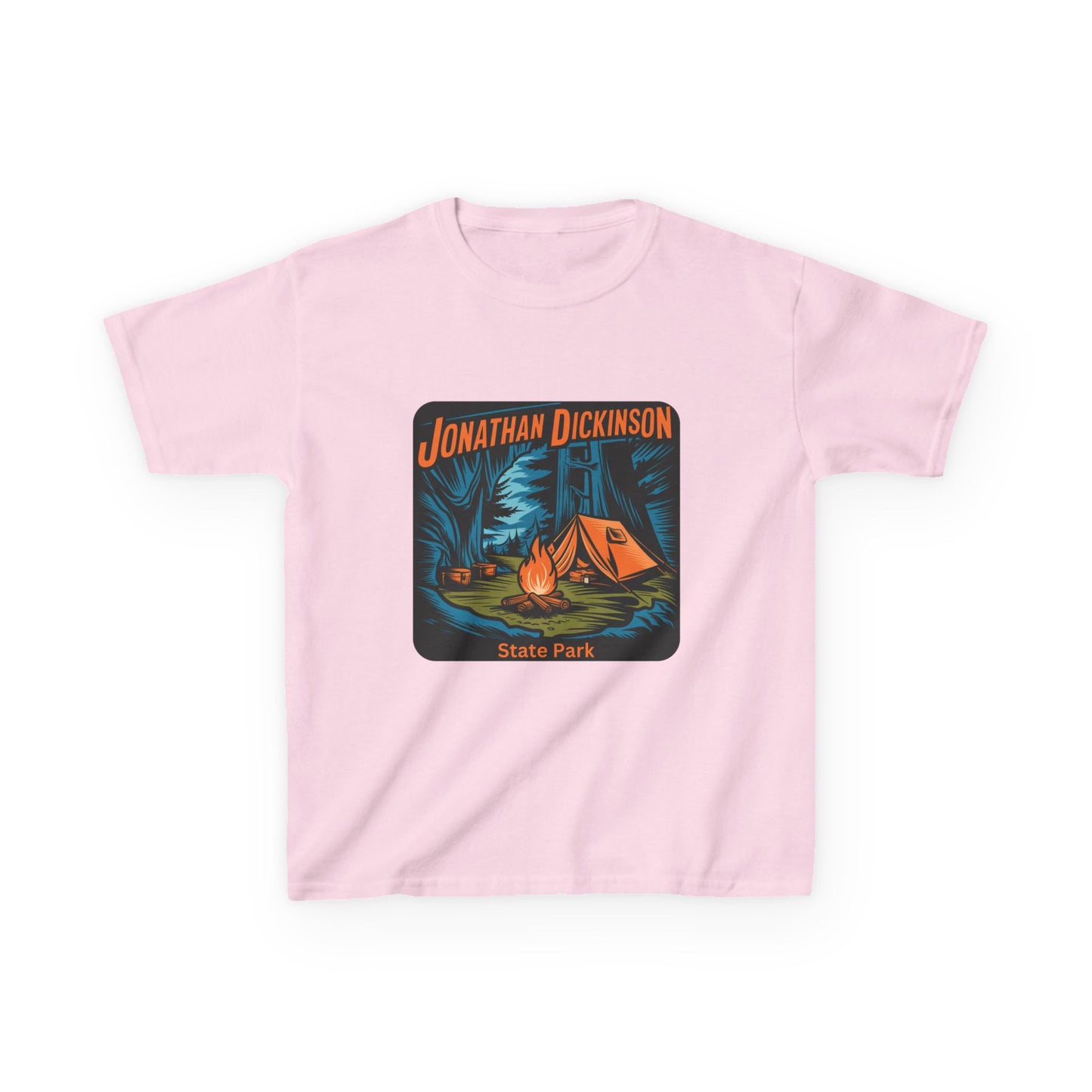 Kids Jonathan Dickinson State Park Camping T-Shirt – Florida Campfire Nature Youth Tee