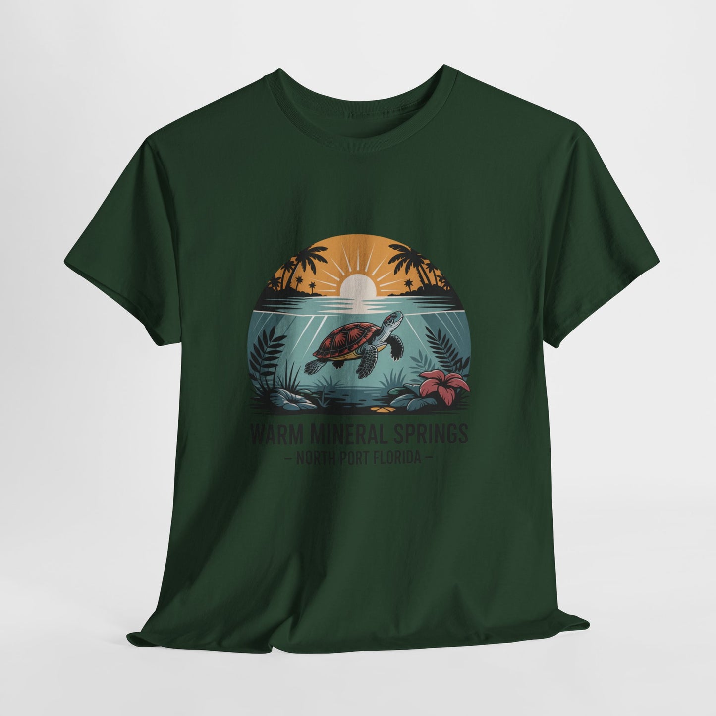 Warm Mineral Springs North Port Florida Sunset Turtle T-Shirt