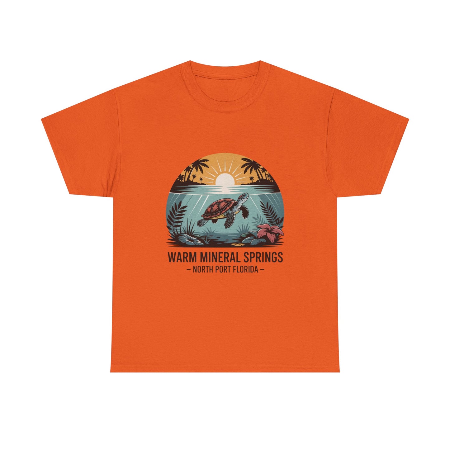 Warm Mineral Springs North Port Florida Sunset Turtle T-Shirt