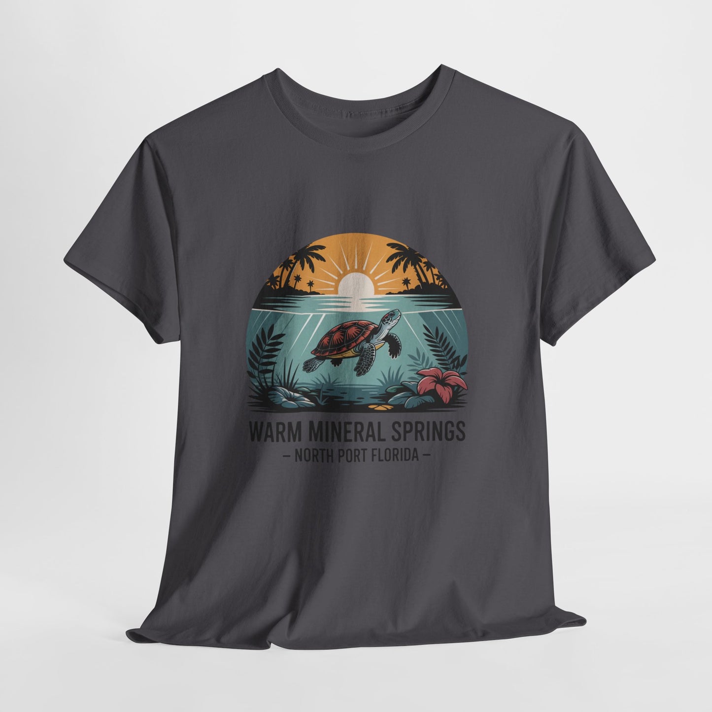 Warm Mineral Springs North Port Florida Sunset Turtle T-Shirt