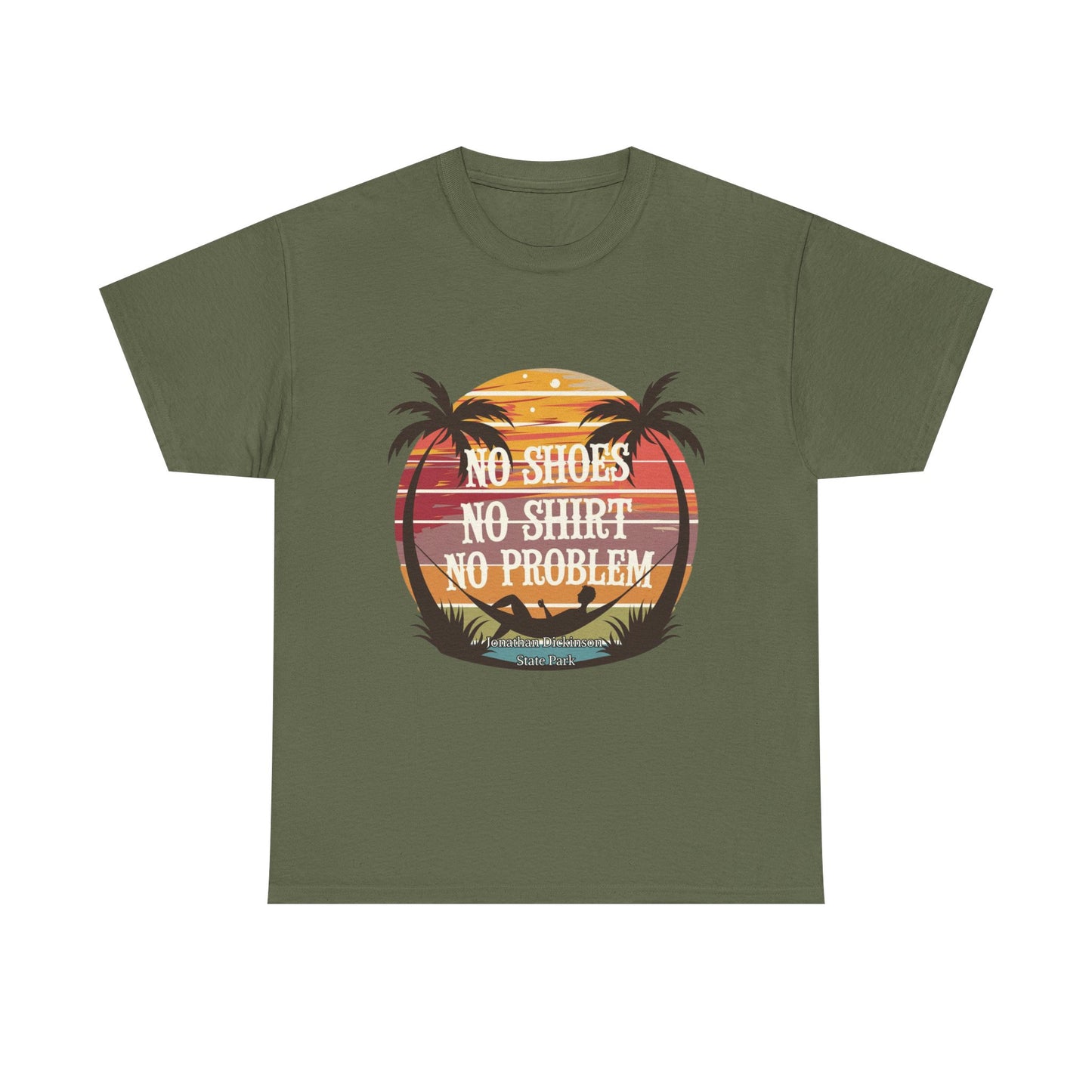No Shoes No Shirt No Problem T-Shirt – Jonathan Dickinson State Park Relaxed Florida Tee
