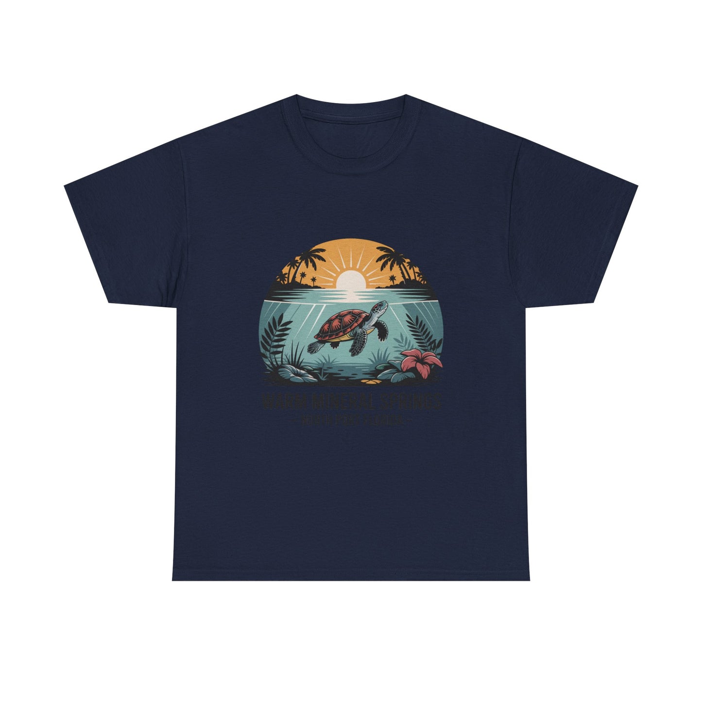 Warm Mineral Springs North Port Florida Sunset Turtle T-Shirt