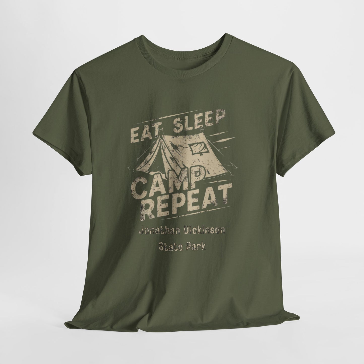Jonathan Dickinson State Park Camping T-Shirt – Eat Sleep Camp Repeat Graphic Tee