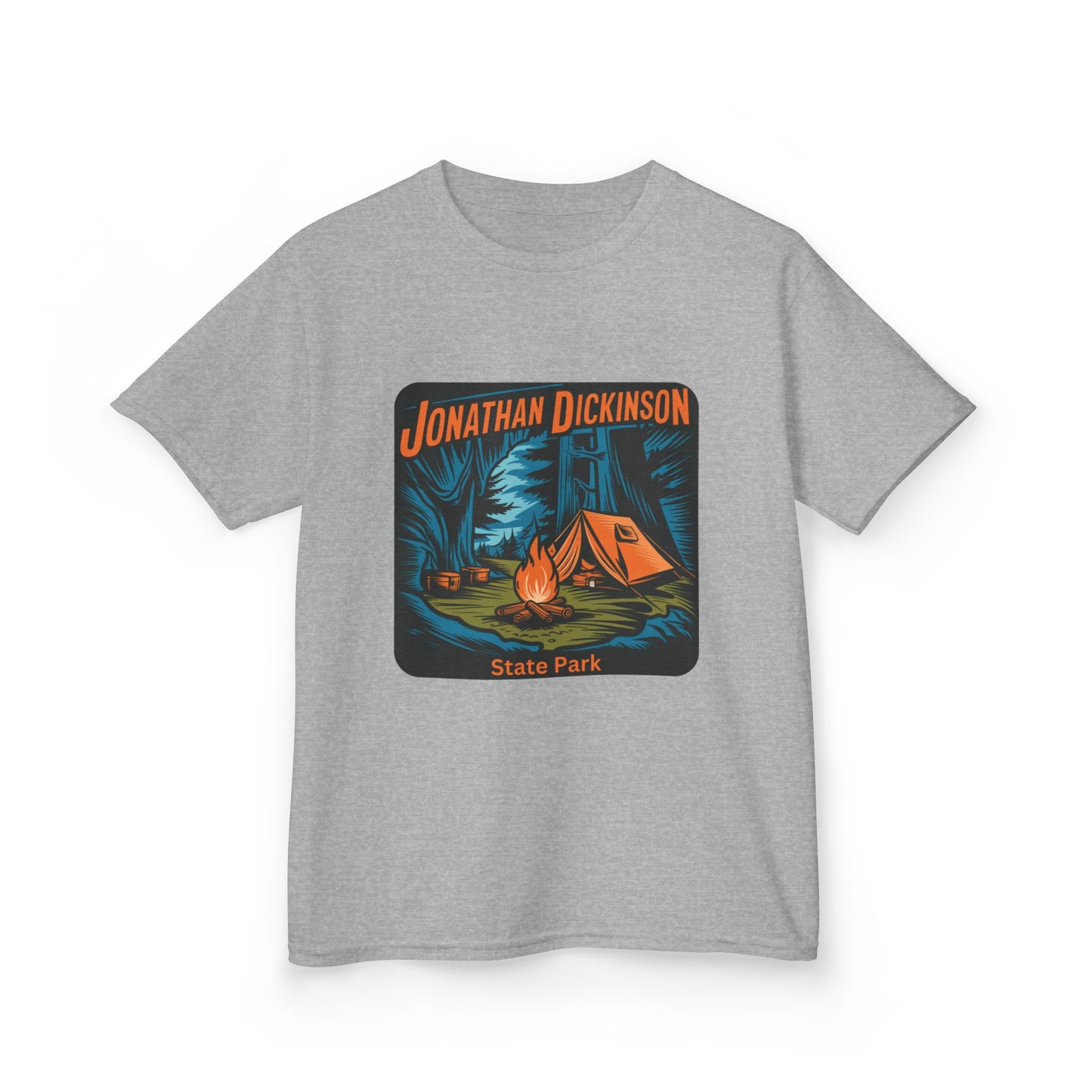 Kids Jonathan Dickinson State Park Camping T-Shirt – Florida Campfire Nature Youth Tee