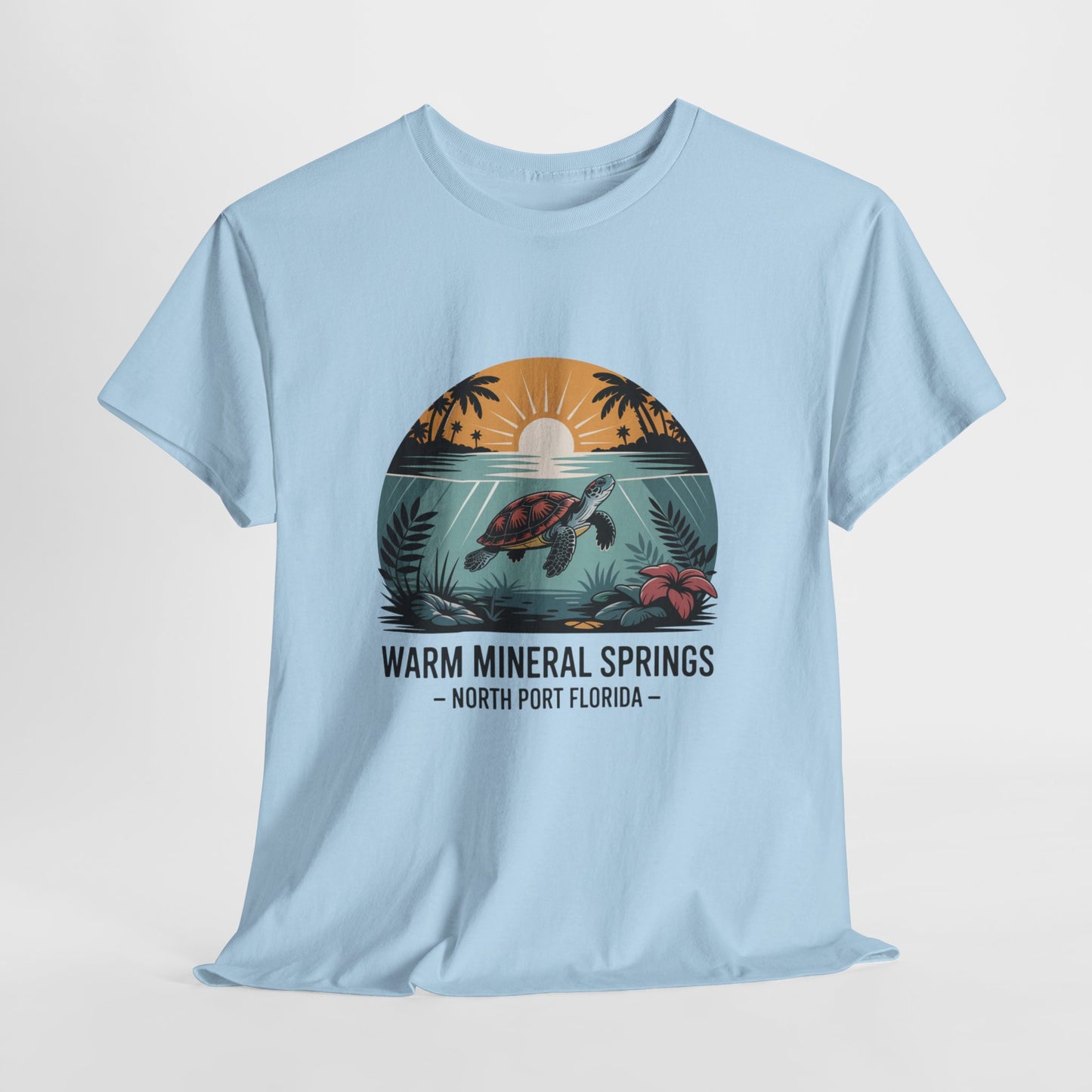 Warm Mineral Springs North Port Florida Sunset Turtle T-Shirt