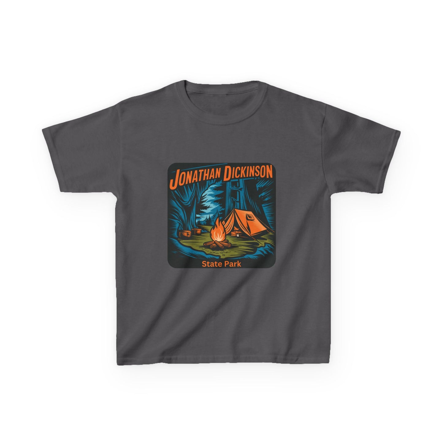 Kids Jonathan Dickinson State Park Camping T-Shirt – Florida Campfire Nature Youth Tee