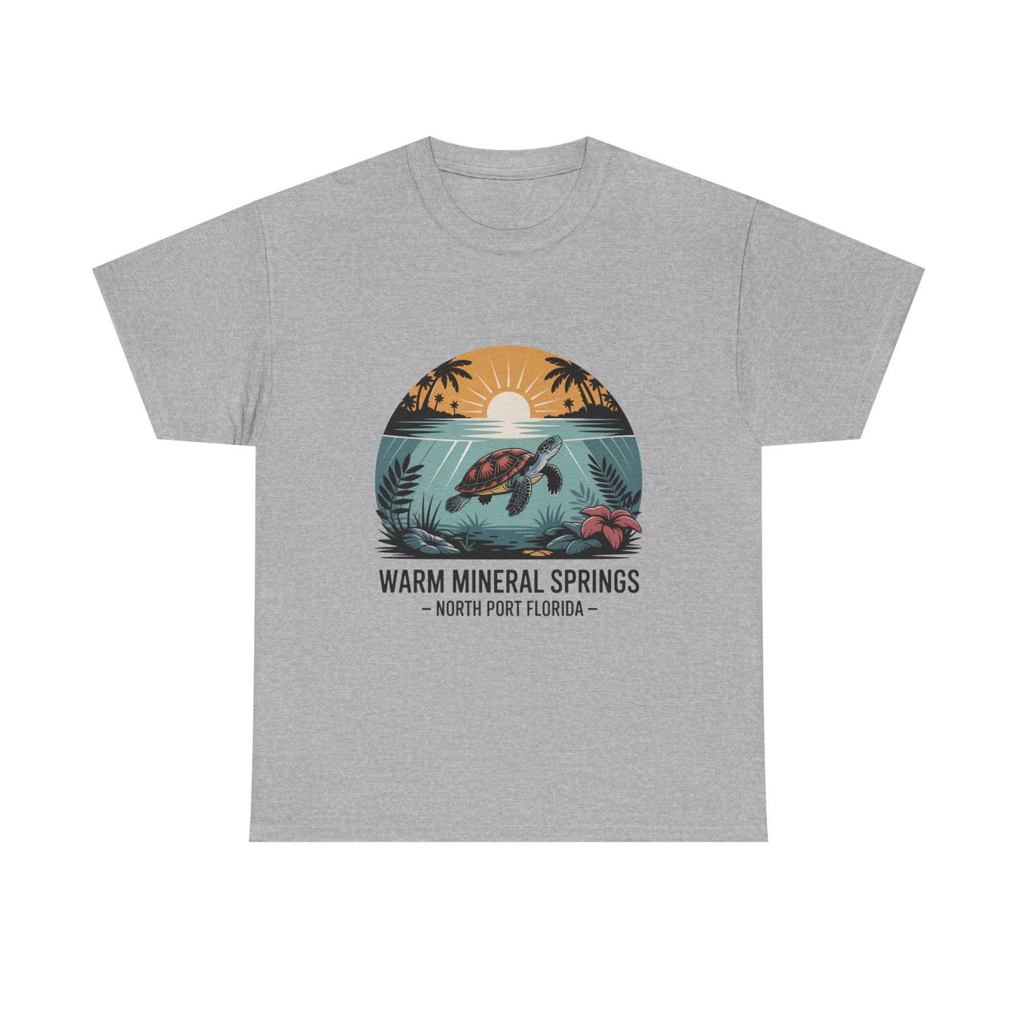 Warm Mineral Springs North Port Florida Sunset Turtle T-Shirt