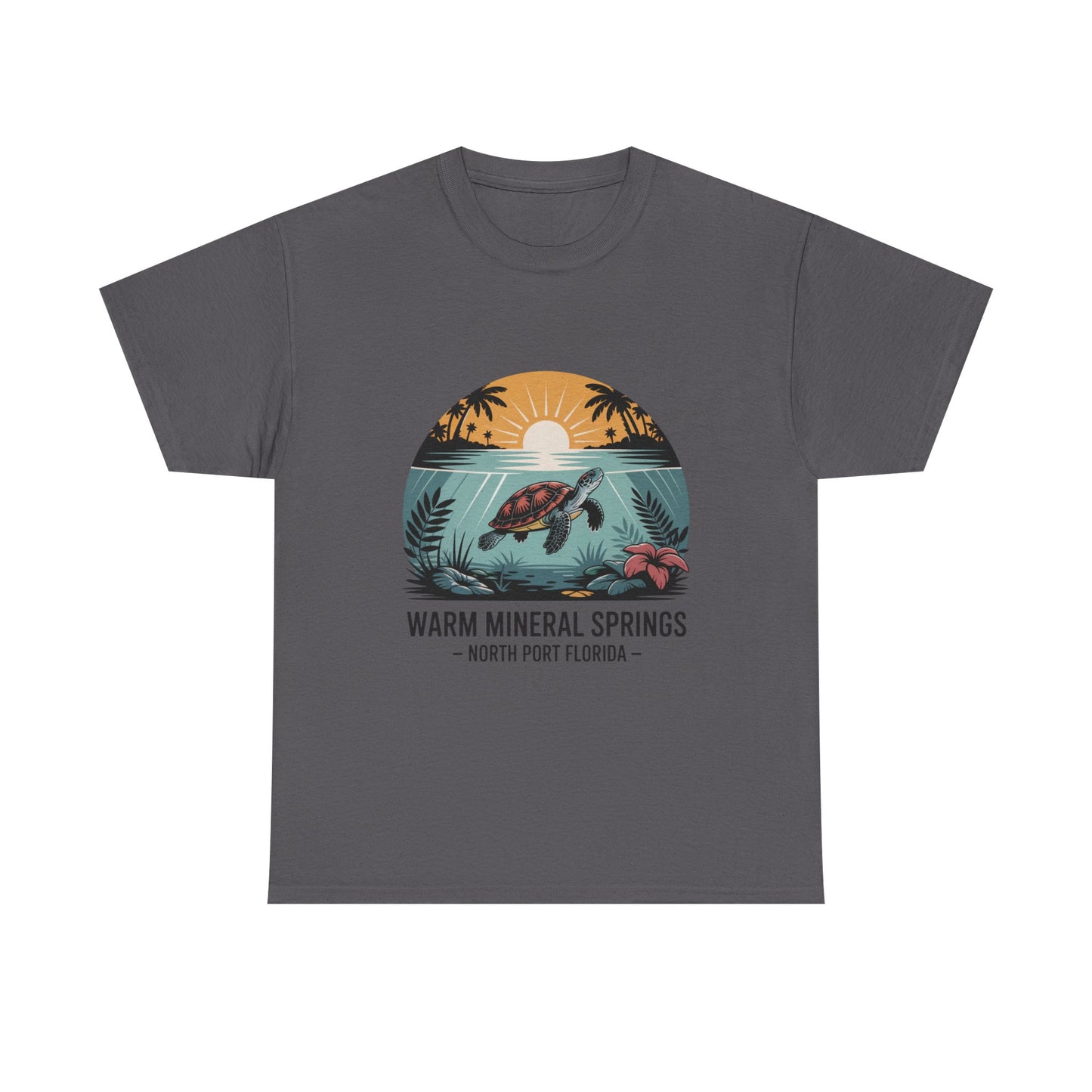 Warm Mineral Springs North Port Florida Sunset Turtle T-Shirt