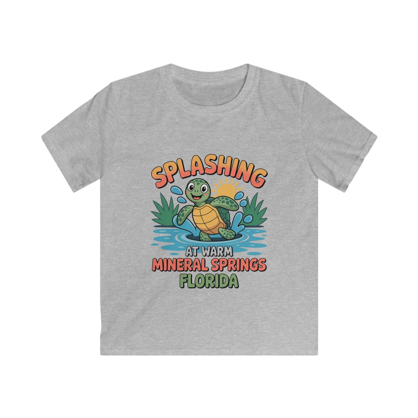 Warm Mineral Springs Splashing Turtle Kids T-Shirt – Florida Souvenir