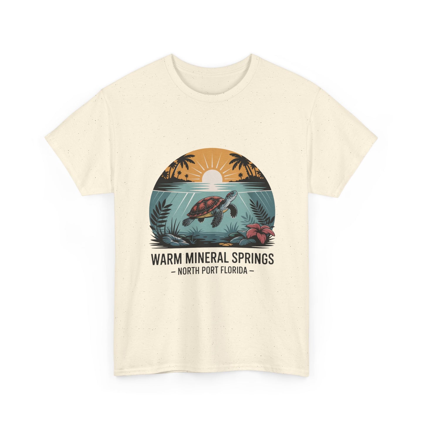 Warm Mineral Springs North Port Florida Sunset Turtle T-Shirt