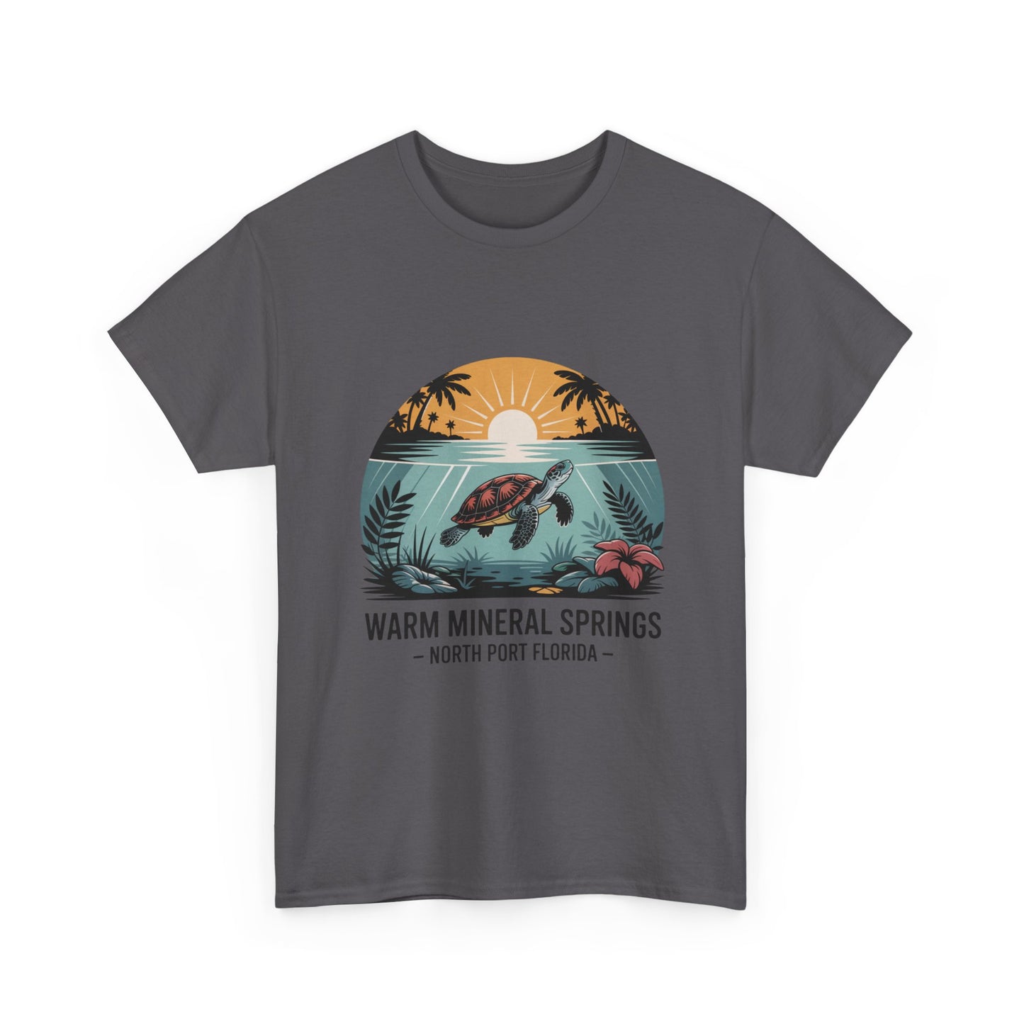 Warm Mineral Springs North Port Florida Sunset Turtle T-Shirt