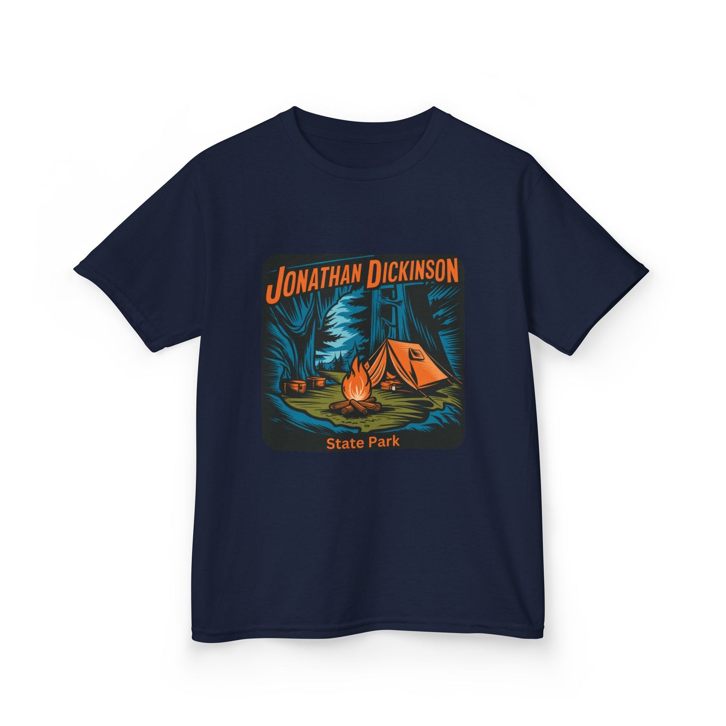 Kids Jonathan Dickinson State Park Camping T-Shirt – Florida Campfire Nature Youth Tee