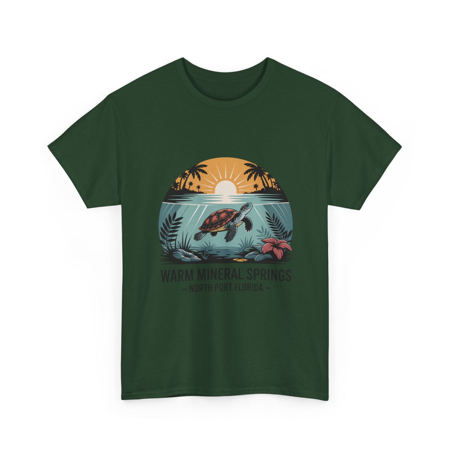 Warm Mineral Springs North Port Florida Sunset Turtle T-Shirt