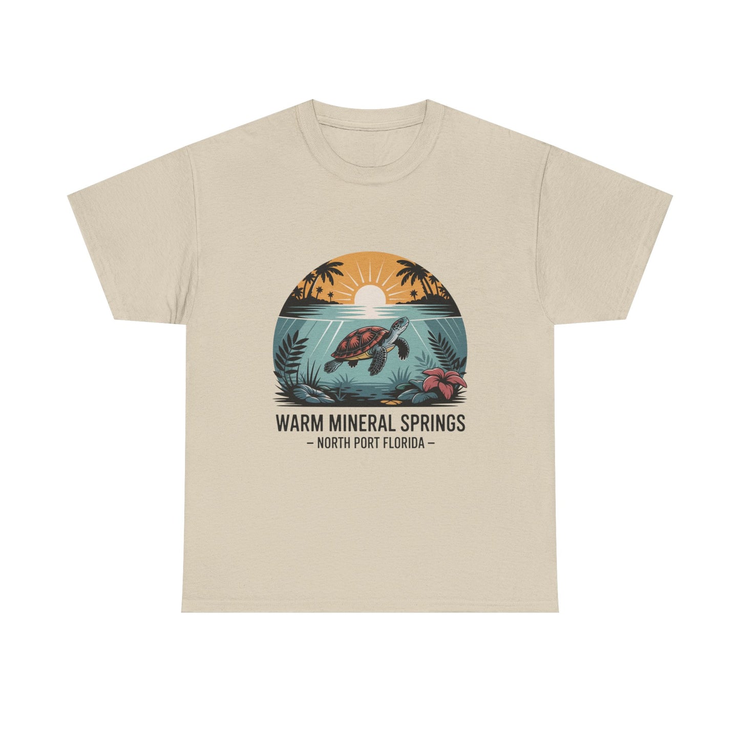 Warm Mineral Springs North Port Florida Sunset Turtle T-Shirt