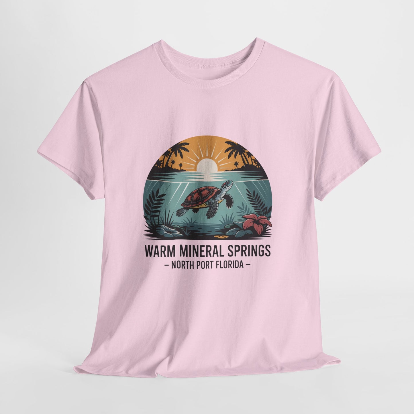 Warm Mineral Springs North Port Florida Sunset Turtle T-Shirt