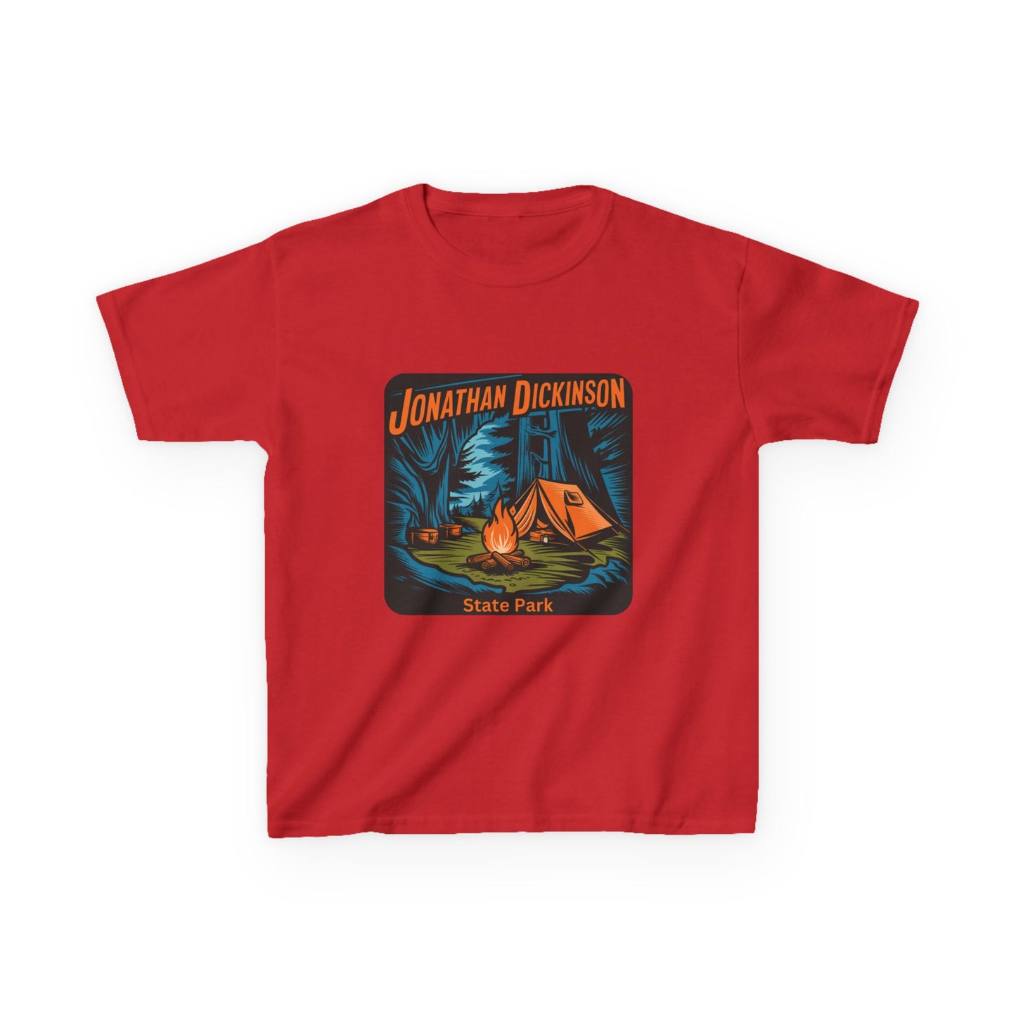 Kids Jonathan Dickinson State Park Camping T-Shirt – Florida Campfire Nature Youth Tee