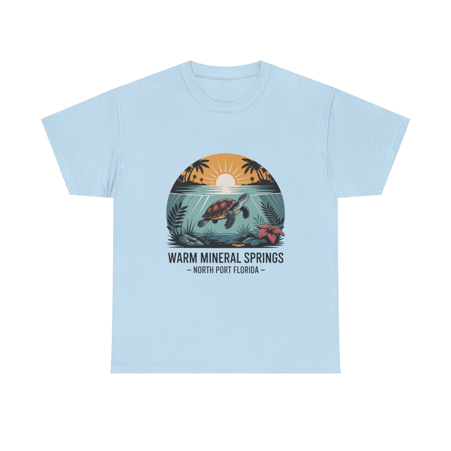 Warm Mineral Springs North Port Florida Sunset Turtle T-Shirt