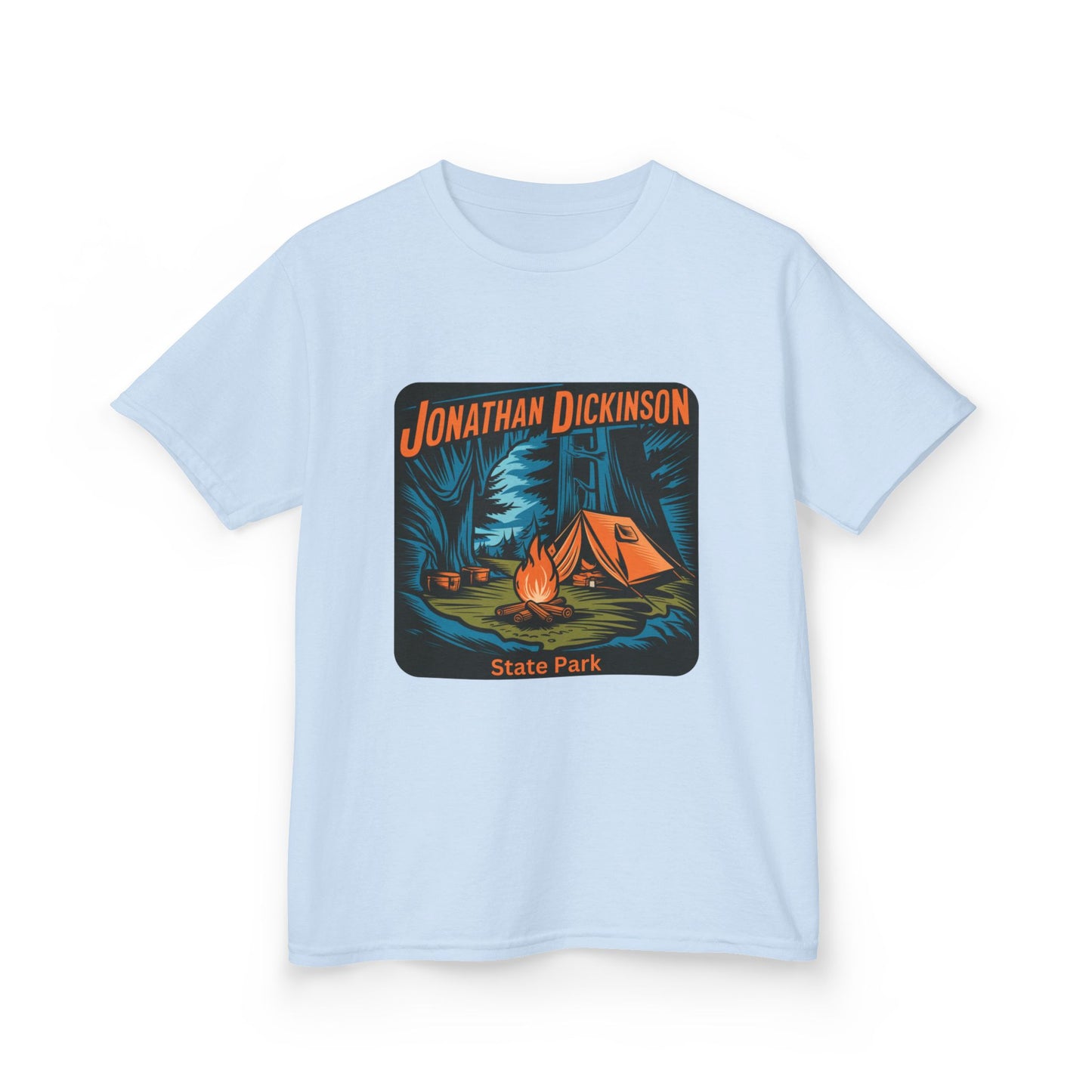 Kids Jonathan Dickinson State Park Camping T-Shirt – Florida Campfire Nature Youth Tee