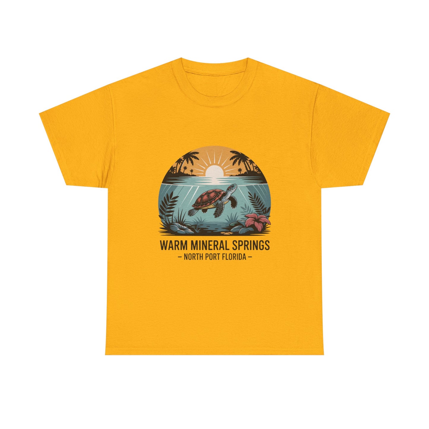 Warm Mineral Springs North Port Florida Sunset Turtle T-Shirt