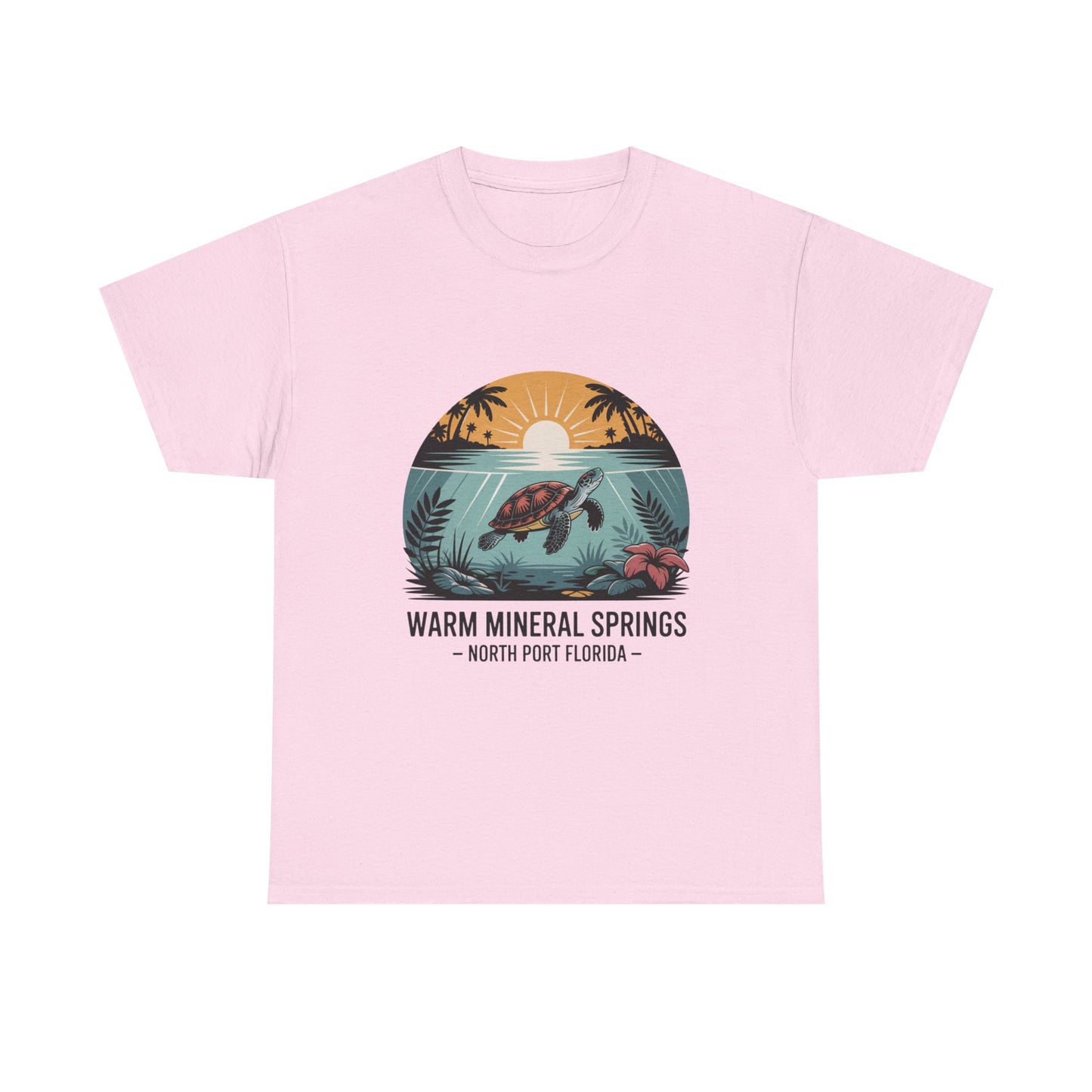 Warm Mineral Springs North Port Florida Sunset Turtle T-Shirt
