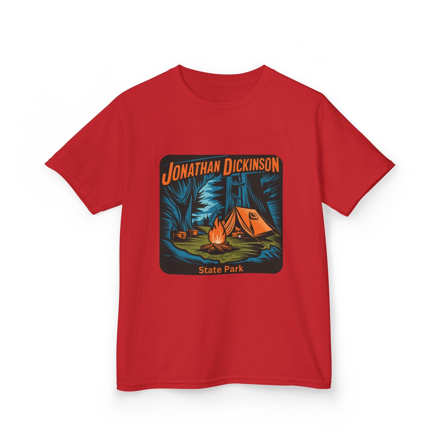 Kids Jonathan Dickinson State Park Camping T-Shirt – Florida Campfire Nature Youth Tee