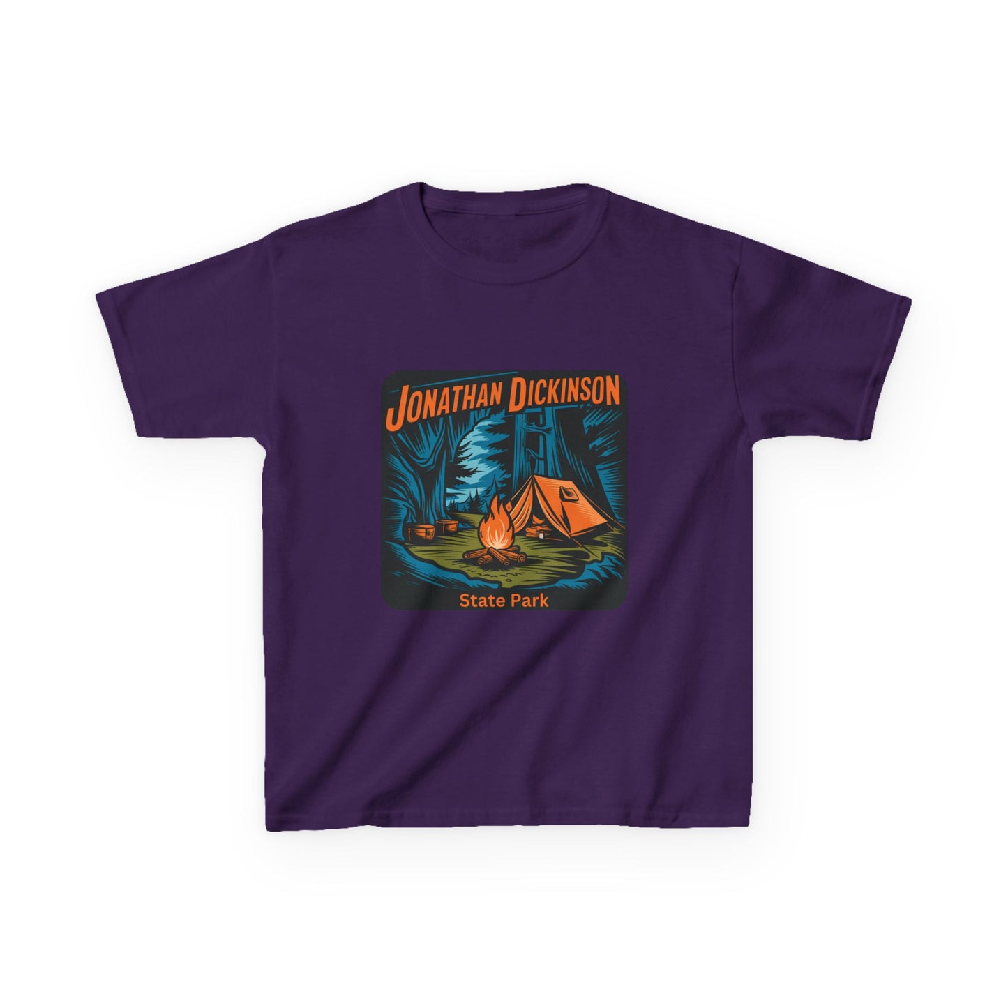 Kids Jonathan Dickinson State Park Camping T-Shirt – Florida Campfire Nature Youth Tee