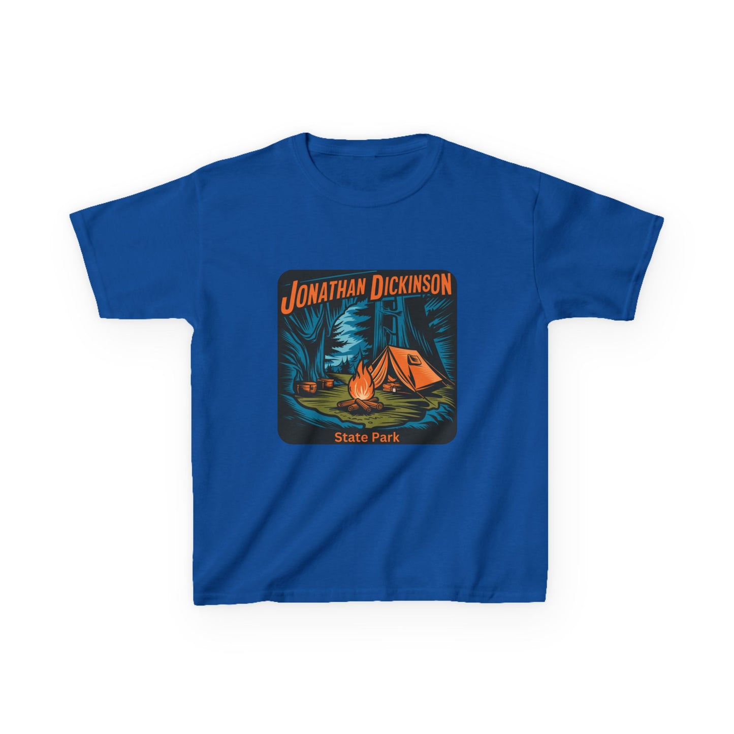 Kids Jonathan Dickinson State Park Camping T-Shirt – Florida Campfire Nature Youth Tee