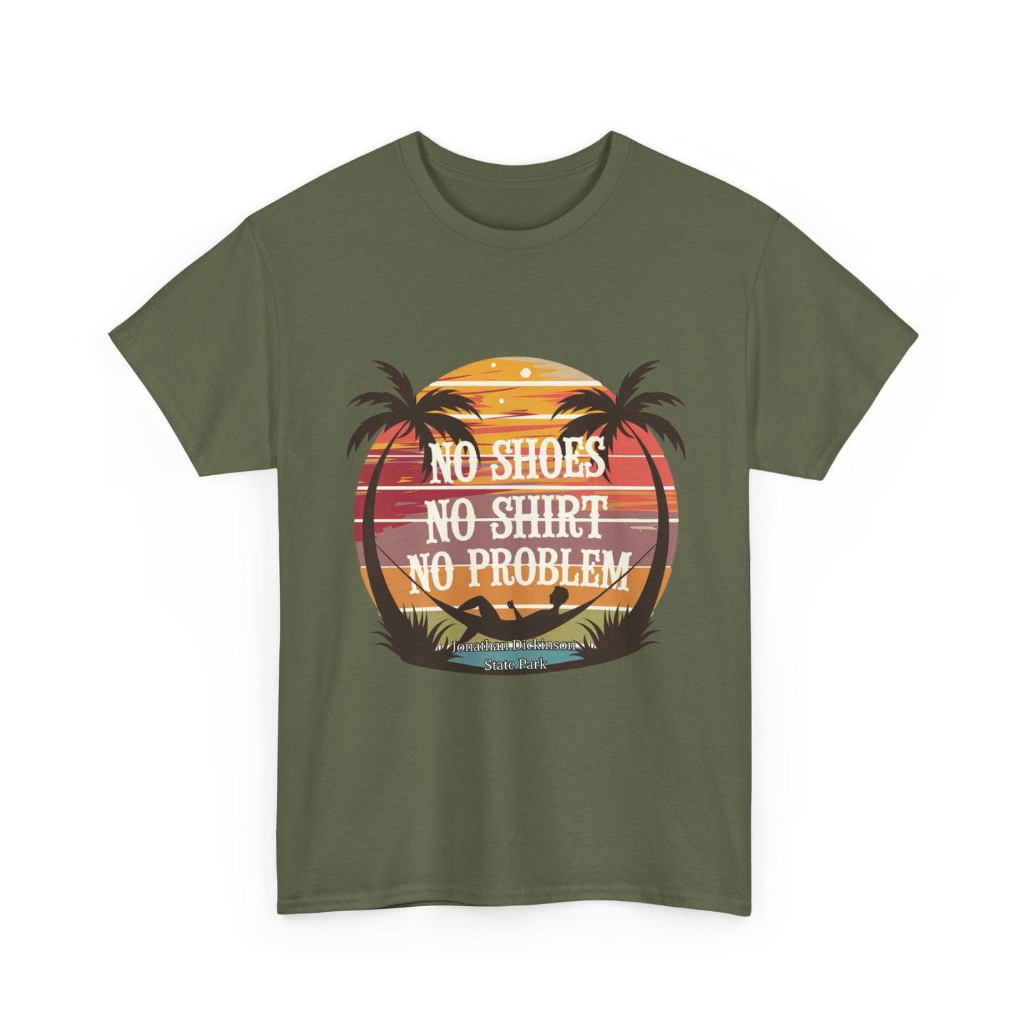 No Shoes No Shirt No Problem T-Shirt – Jonathan Dickinson State Park Relaxed Florida Tee