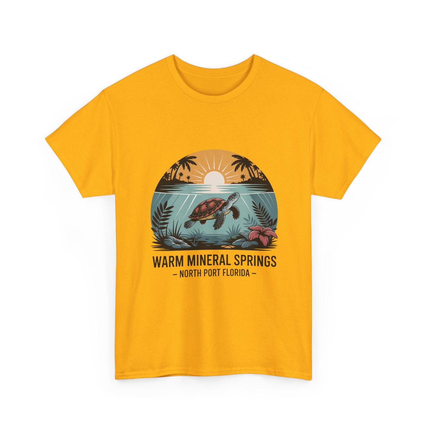 Warm Mineral Springs North Port Florida Sunset Turtle T-Shirt