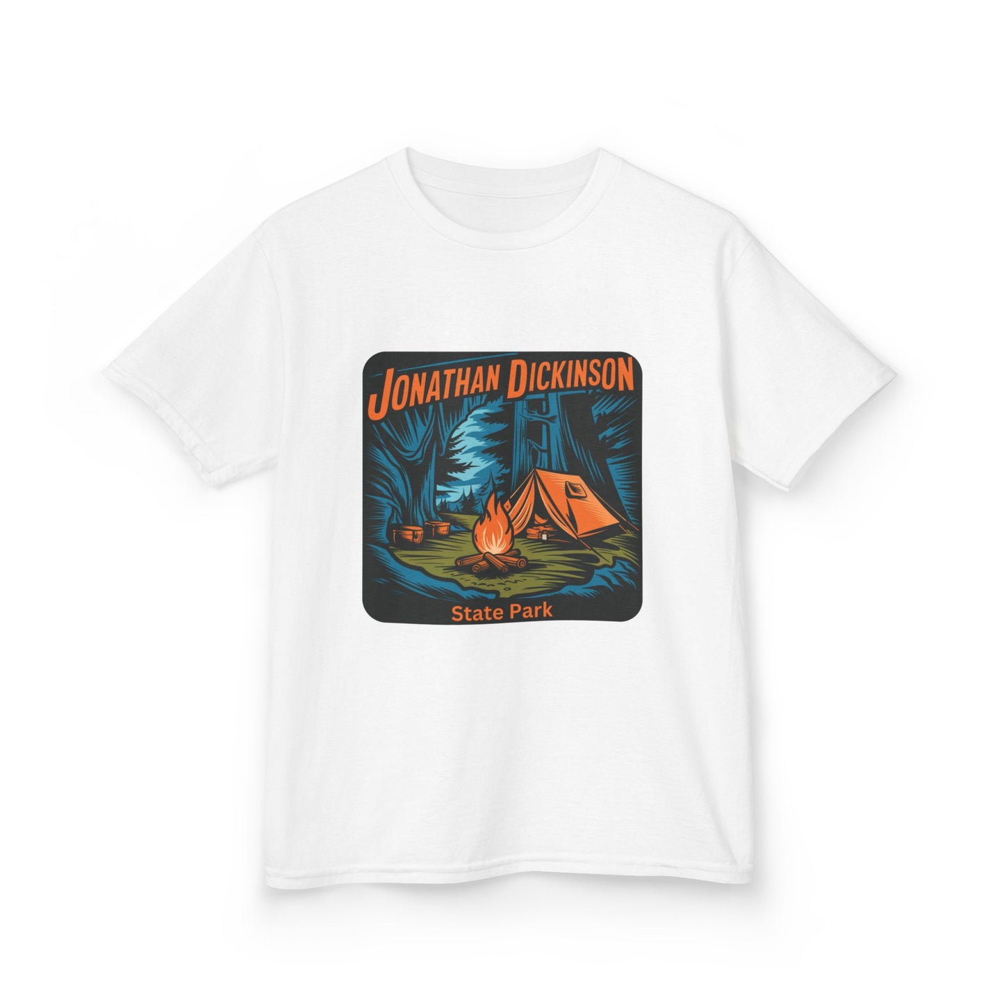 Kids Jonathan Dickinson State Park Camping T-Shirt – Florida Campfire Nature Youth Tee
