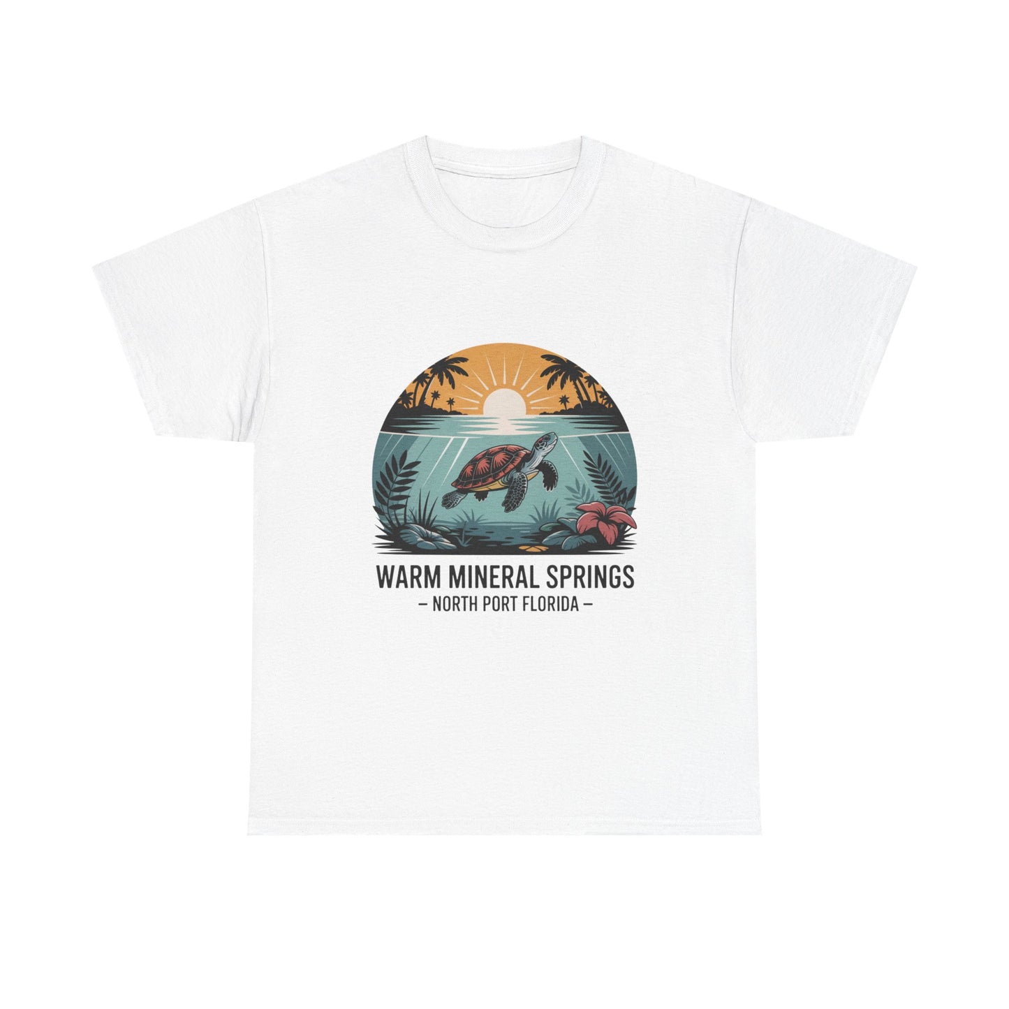 Warm Mineral Springs North Port Florida Sunset Turtle T-Shirt