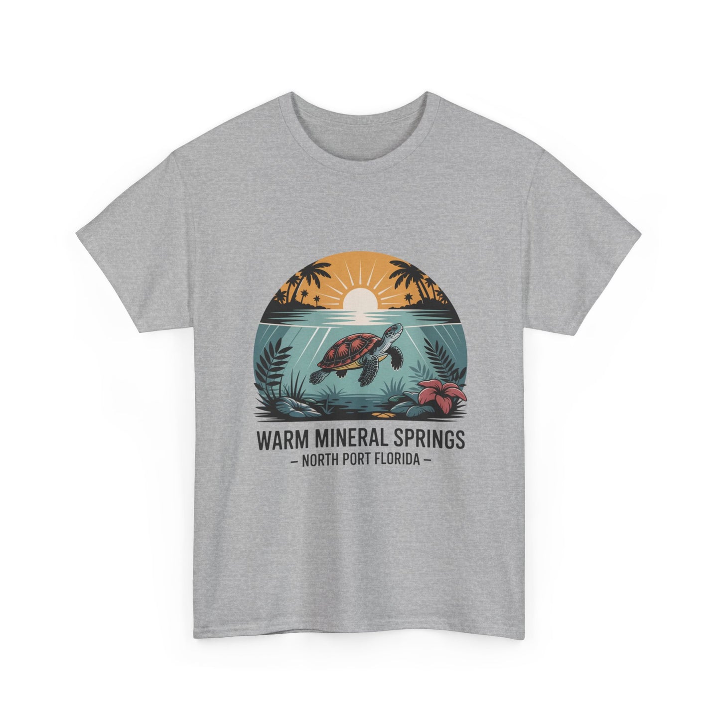 Warm Mineral Springs North Port Florida Sunset Turtle T-Shirt