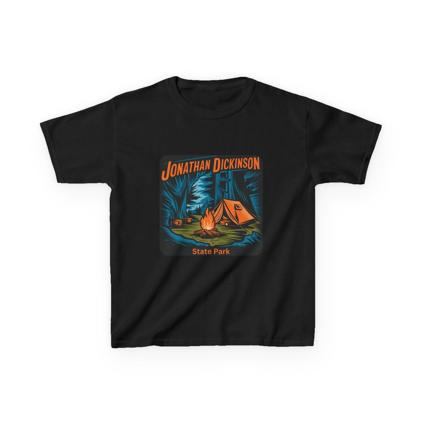Kids Jonathan Dickinson State Park Camping T-Shirt – Florida Campfire Nature Youth Tee