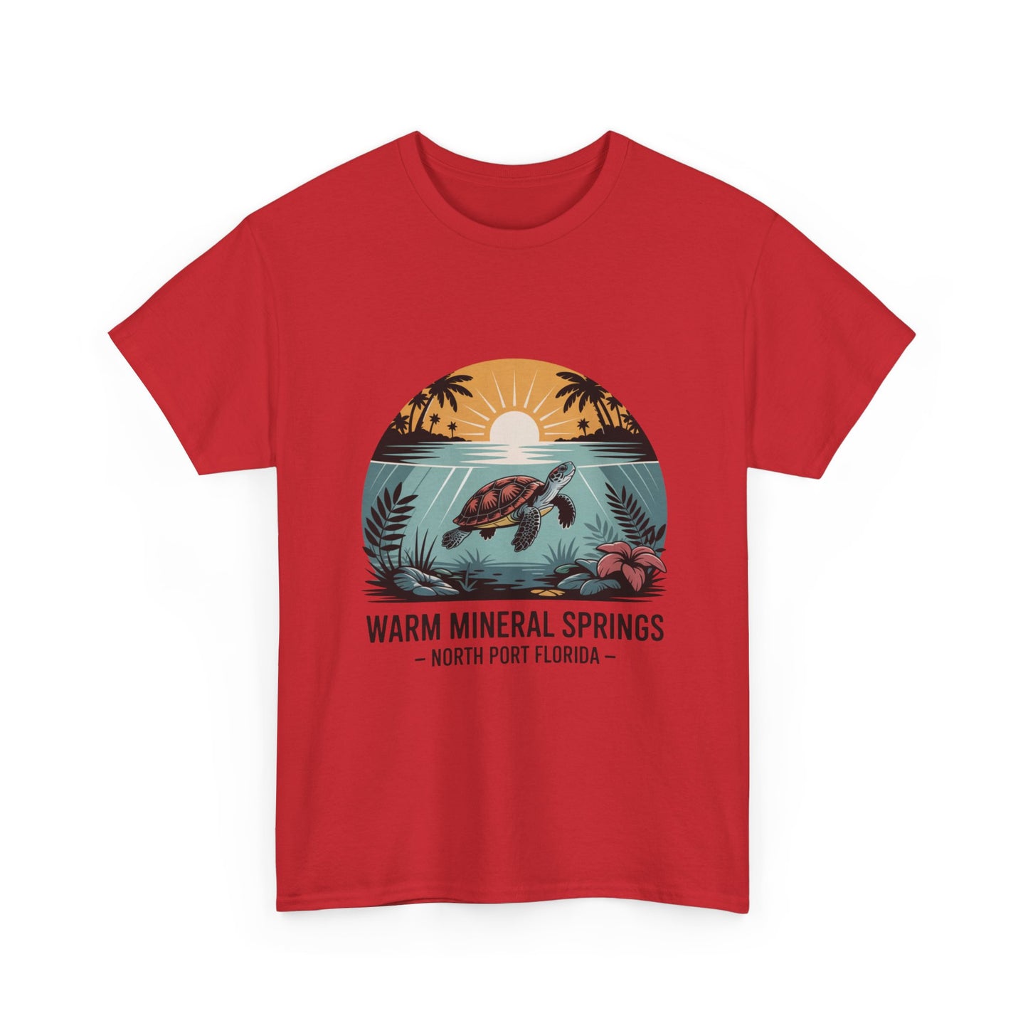 Warm Mineral Springs North Port Florida Sunset Turtle T-Shirt