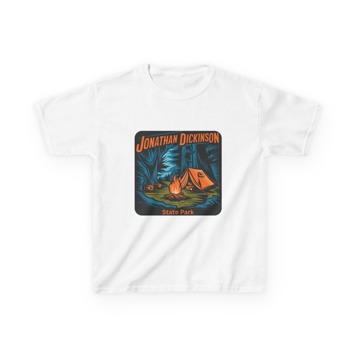 Kids Jonathan Dickinson State Park Camping T-Shirt – Florida Campfire Nature Youth Tee