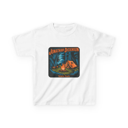 Kids Jonathan Dickinson State Park Camping T-Shirt – Florida Campfire Nature Youth Tee
