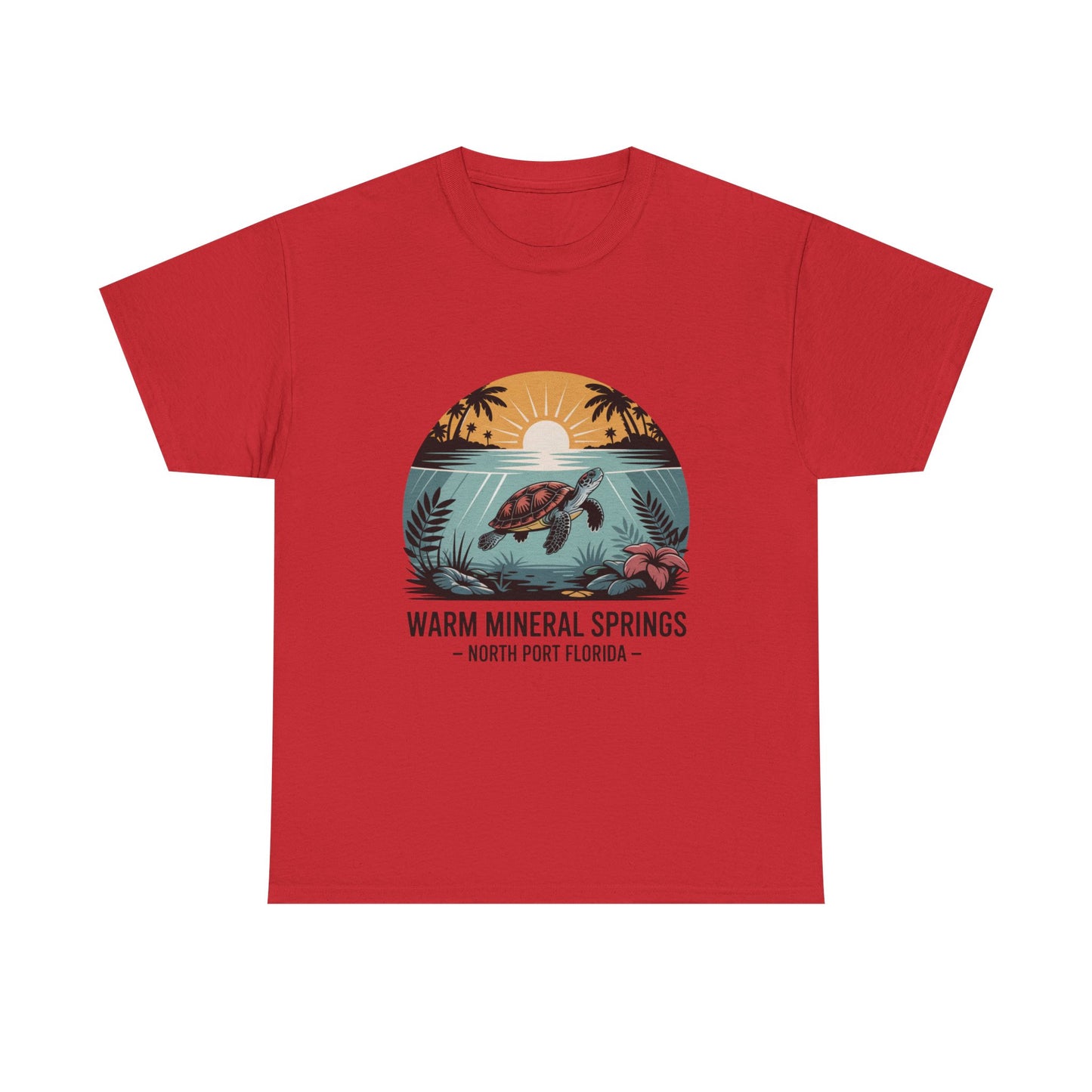 Warm Mineral Springs North Port Florida Sunset Turtle T-Shirt