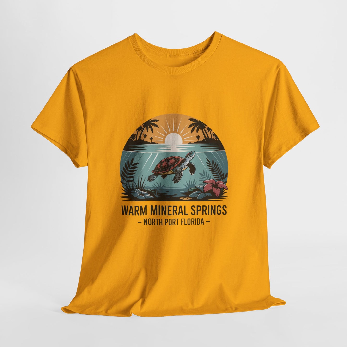 Warm Mineral Springs North Port Florida Sunset Turtle T-Shirt