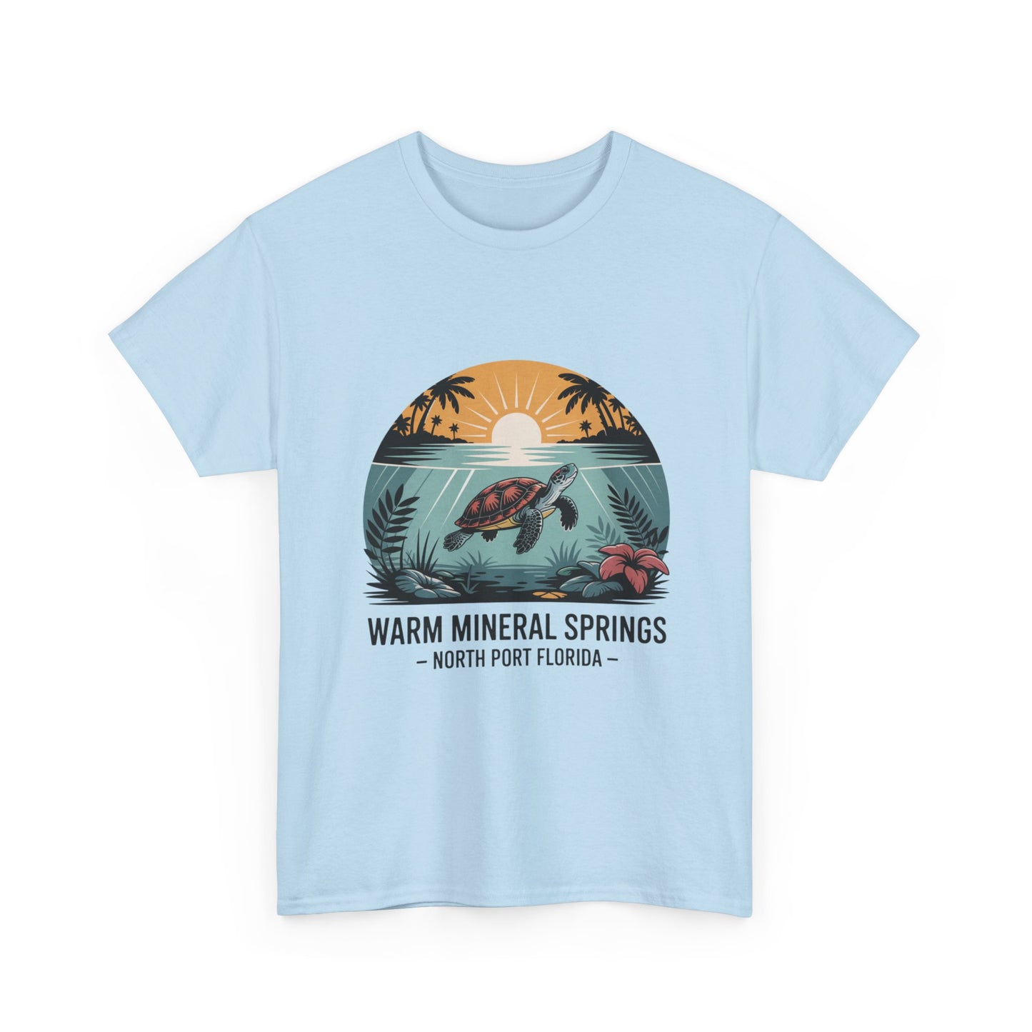 Warm Mineral Springs North Port Florida Sunset Turtle T-Shirt