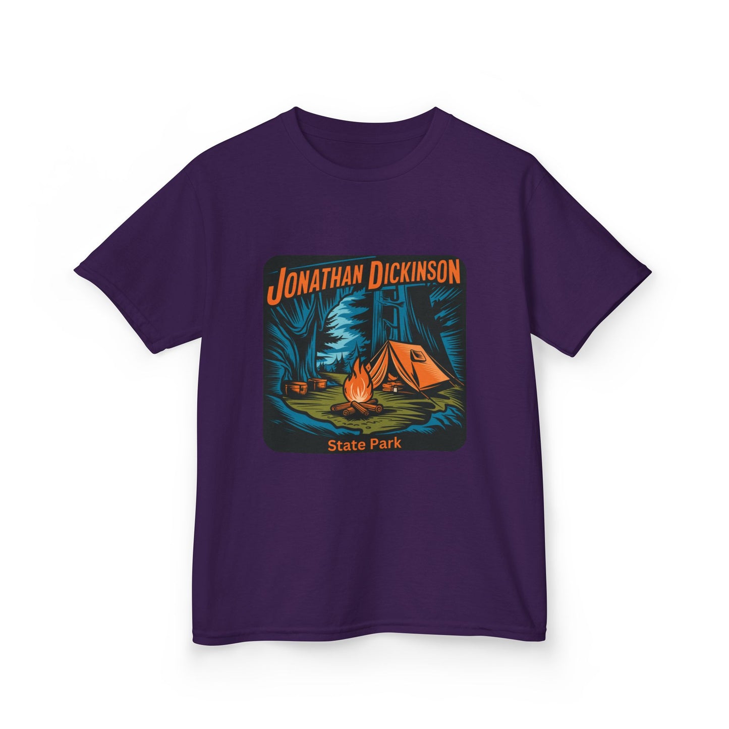 Kids Jonathan Dickinson State Park Camping T-Shirt – Florida Campfire Nature Youth Tee