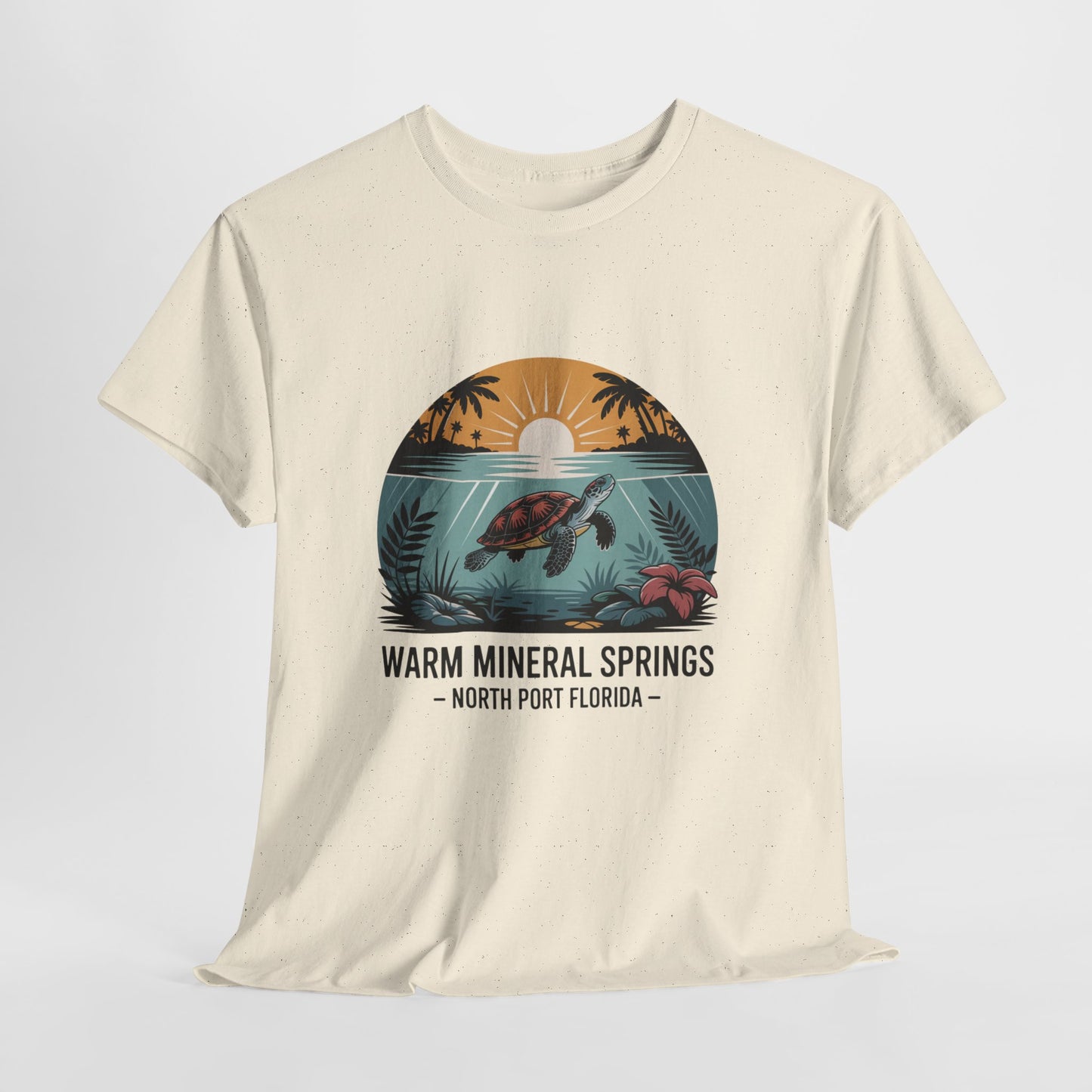 Warm Mineral Springs North Port Florida Sunset Turtle T-Shirt