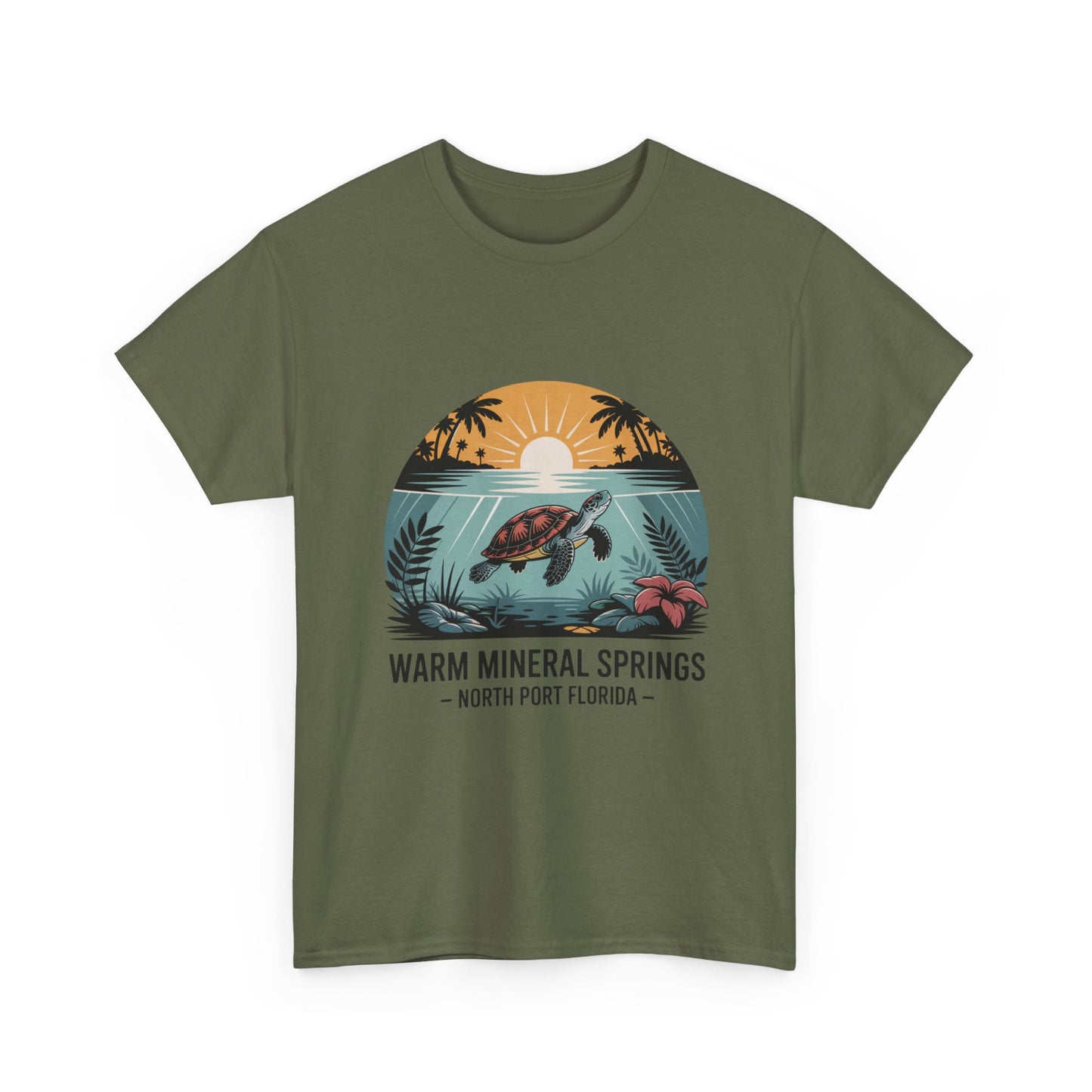 Warm Mineral Springs North Port Florida Sunset Turtle T-Shirt