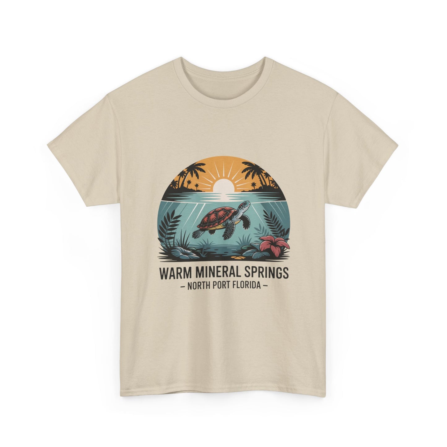 Warm Mineral Springs North Port Florida Sunset Turtle T-Shirt