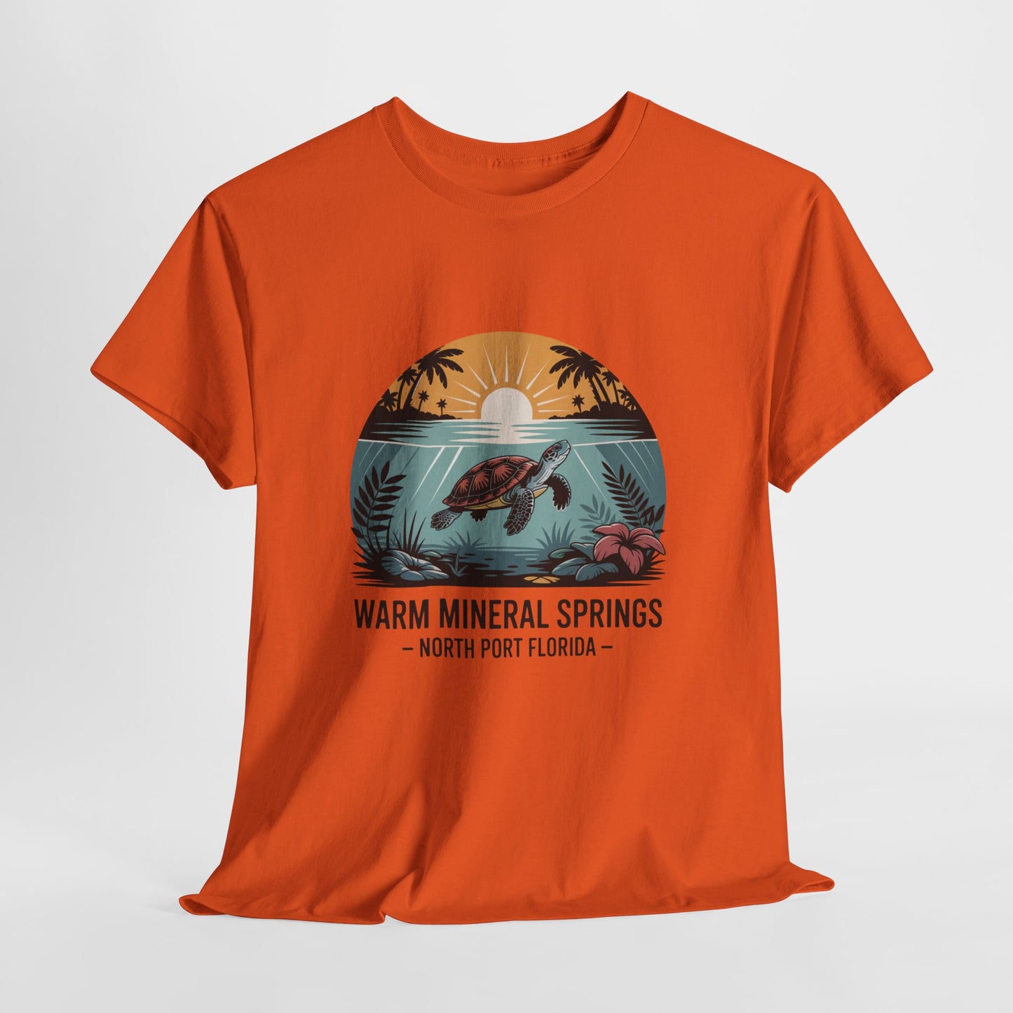 Warm Mineral Springs North Port Florida Sunset Turtle T-Shirt