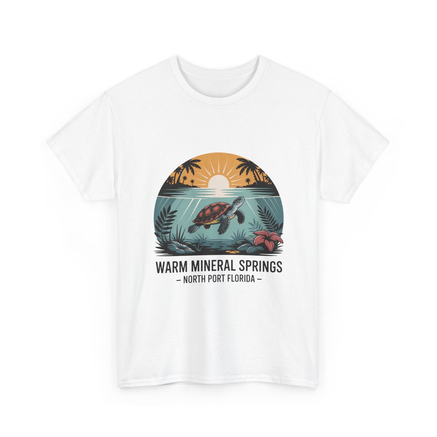 Warm Mineral Springs North Port Florida Sunset Turtle T-Shirt