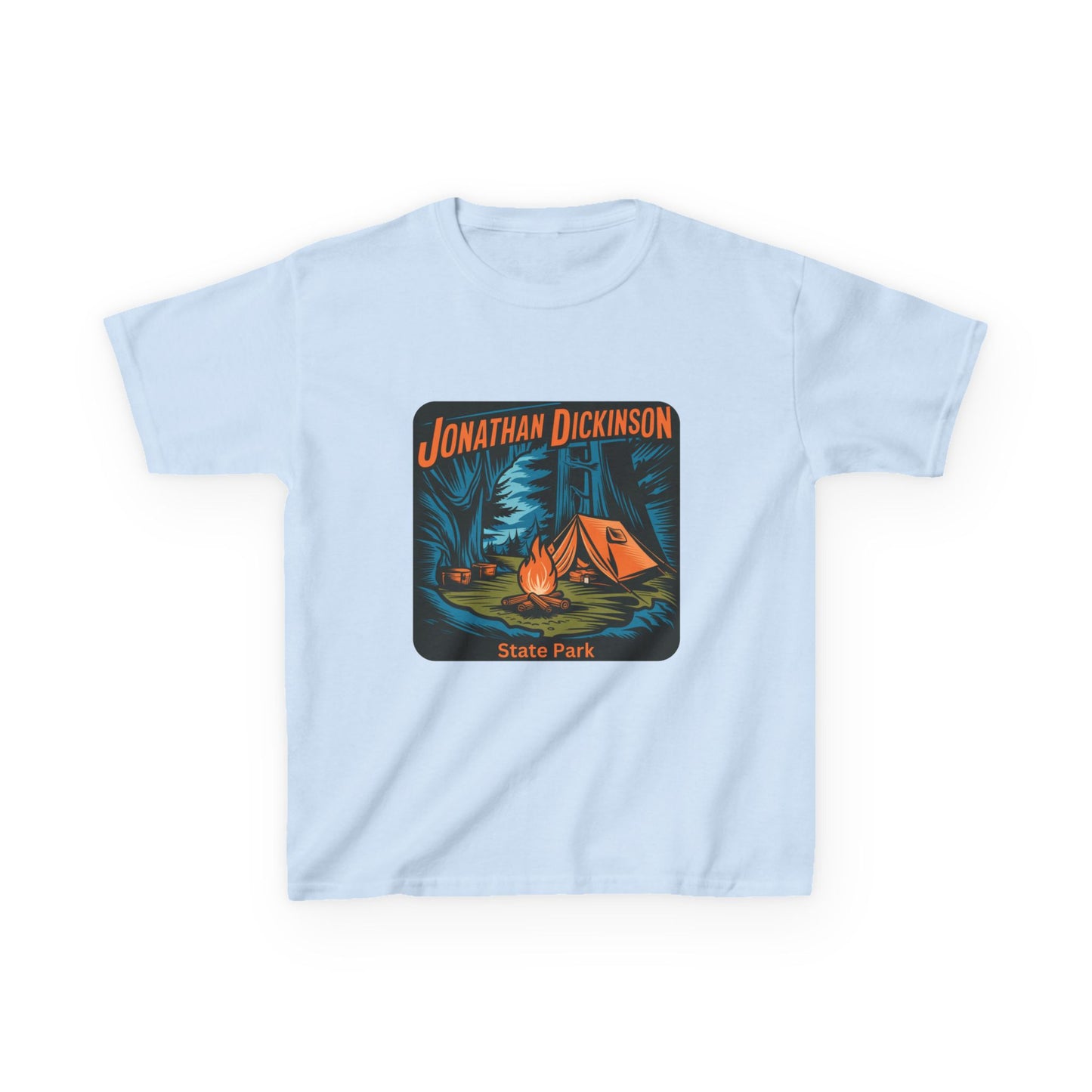 Kids Jonathan Dickinson State Park Camping T-Shirt – Florida Campfire Nature Youth Tee