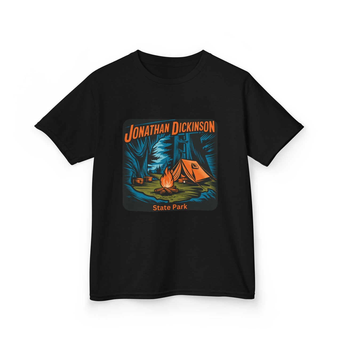 Kids Jonathan Dickinson State Park Camping T-Shirt – Florida Campfire Nature Youth Tee