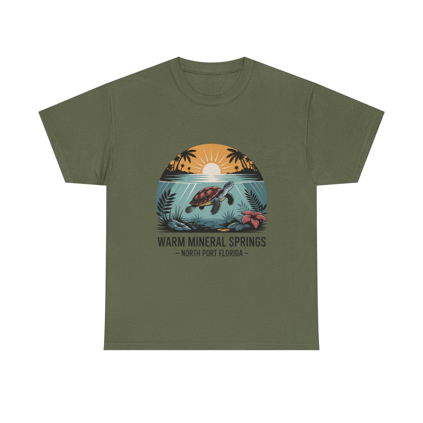 Warm Mineral Springs North Port Florida Sunset Turtle T-Shirt